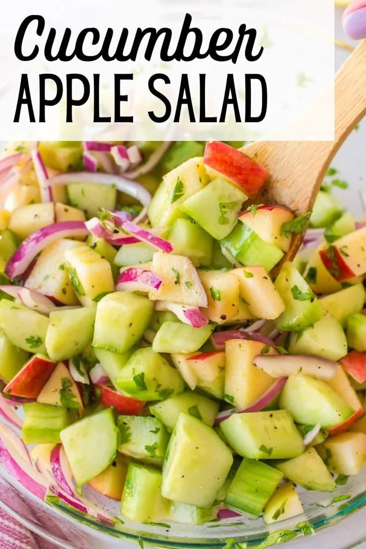 Fresh Apple Cucumber Salad with ingredients including crisp cucumbers and sweet apples