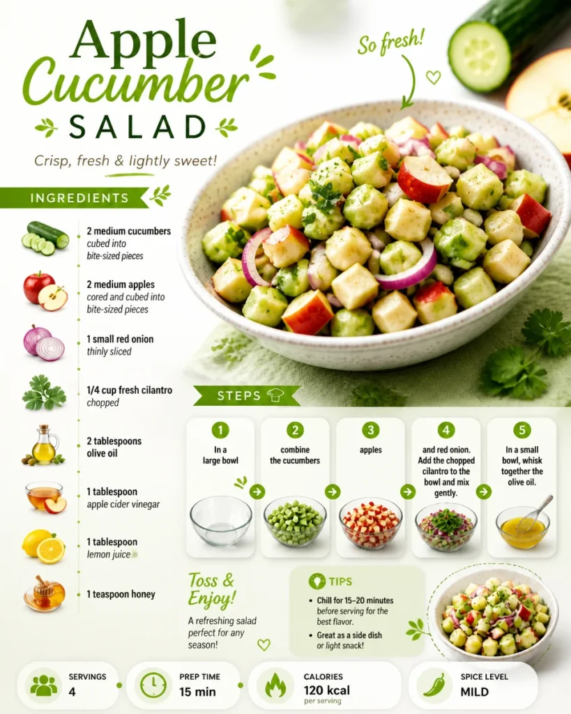 Crisp apple cucumber salad with fresh ingredients and vibrant colors