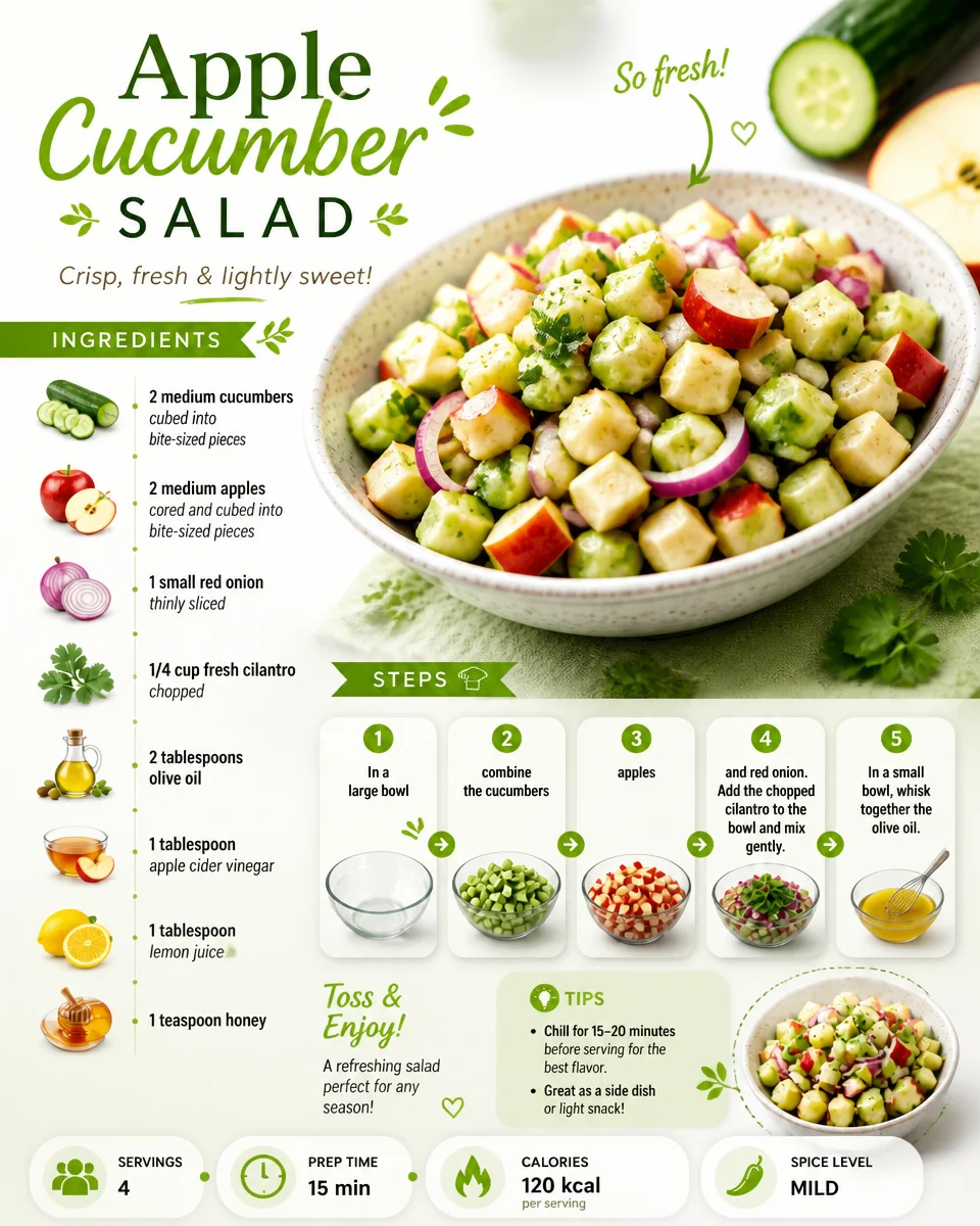 Crisp apple cucumber salad with fresh ingredients and vibrant colors