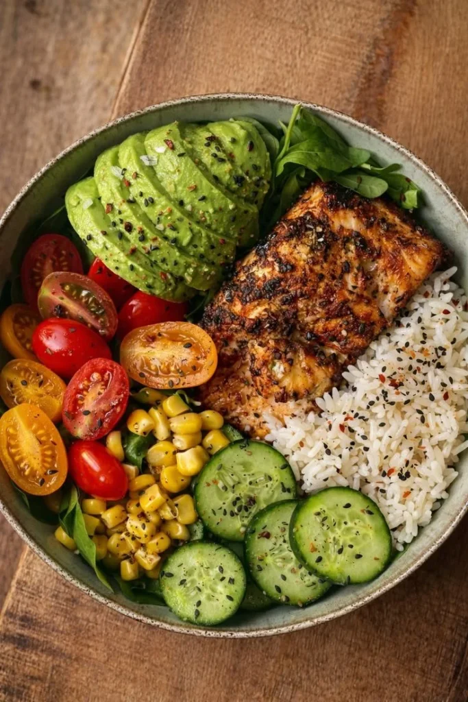 high-protein quinoa vegetable bowl