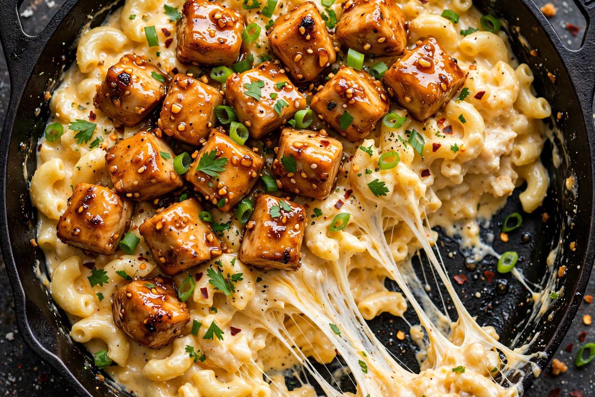 high protein honey chicken mac