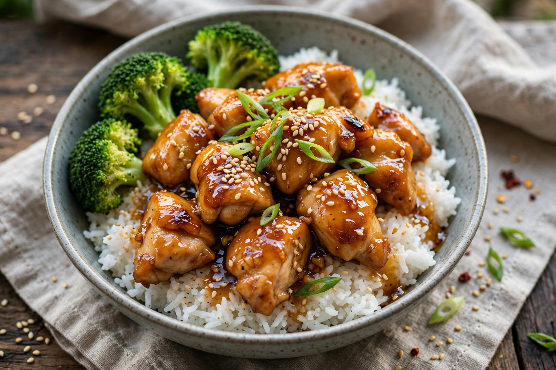 Honey Garlic Chicken Rice Bowl – 30-Minute Dinner